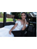 Beaded Ivory Lace Tulle Feather Wedding Dress